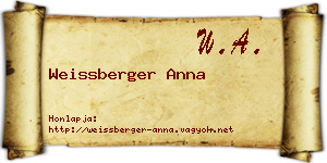Weissberger Anna névjegykártya